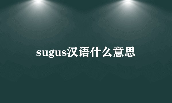 sugus汉语什么意思
