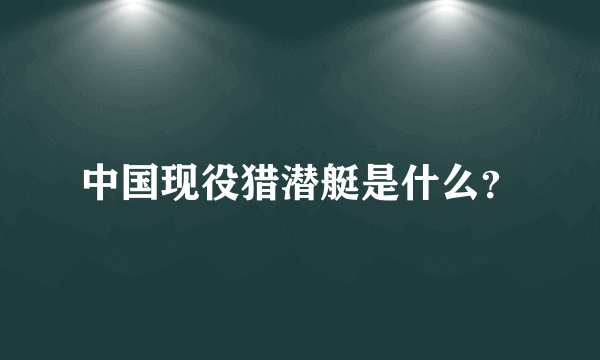 中国现役猎潜艇是什么？