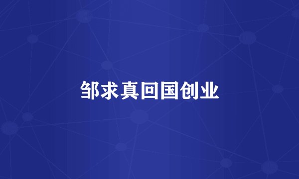 邹求真回国创业