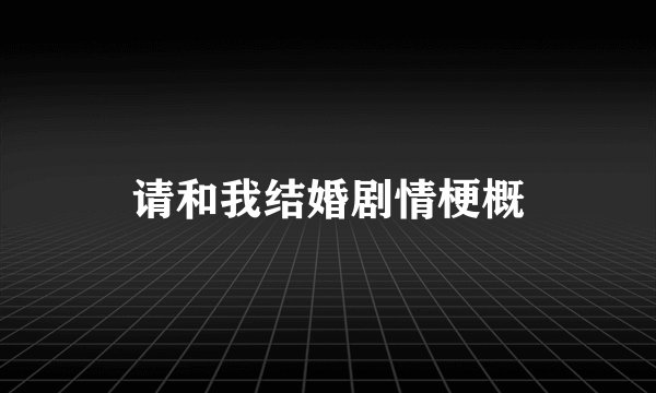 请和我结婚剧情梗概