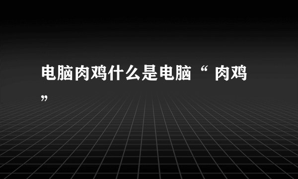 电脑肉鸡什么是电脑“ 肉鸡”