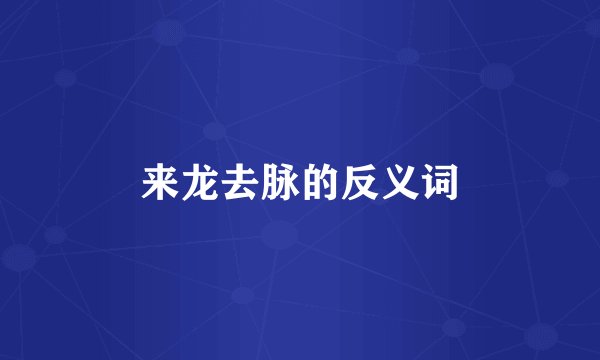 来龙去脉的反义词