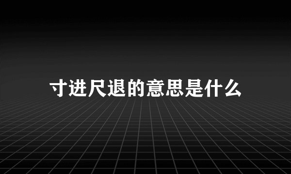 寸进尺退的意思是什么