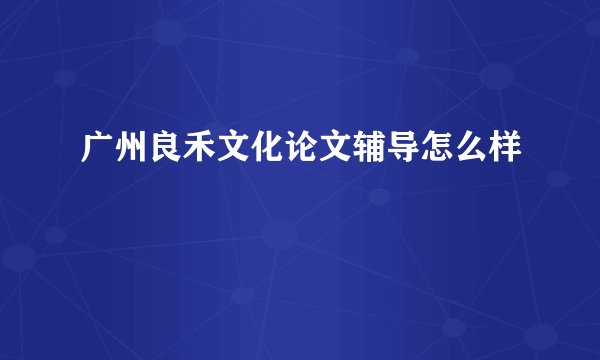广州良禾文化论文辅导怎么样