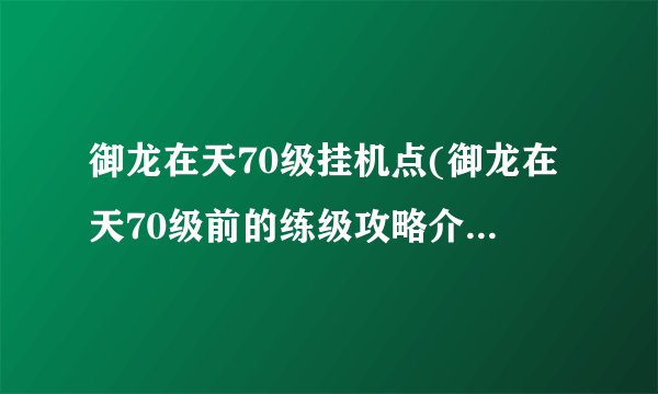 御龙在天70级挂机点(御龙在天70级前的练级攻略介绍_御龙在天70级挂机点(御龙在天70级前的练级攻略是什么