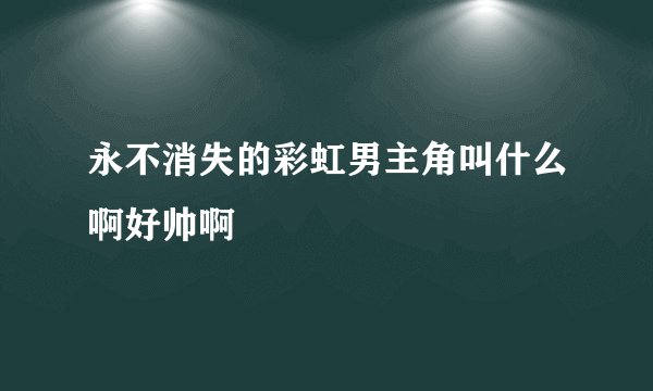 永不消失的彩虹男主角叫什么啊好帅啊