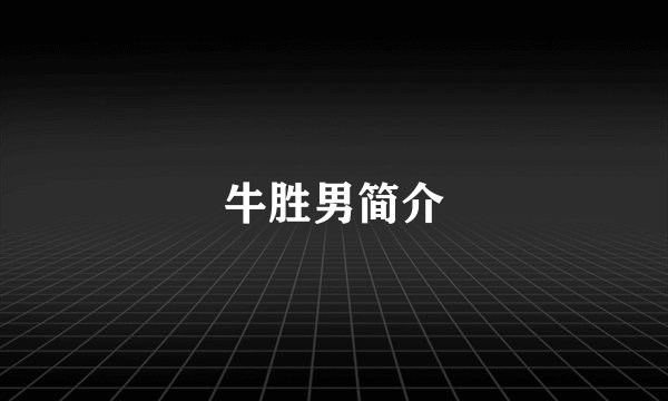 牛胜男简介