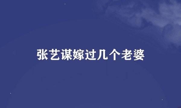 张艺谋嫁过几个老婆