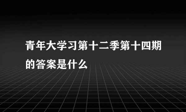 青年大学习第十二季第十四期的答案是什么