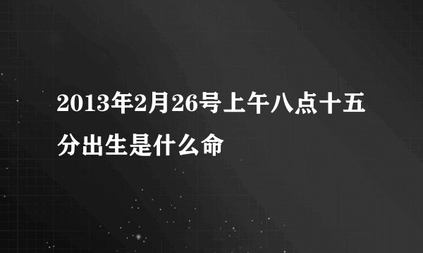 2013年2月26号上午八点十五分出生是什么命
