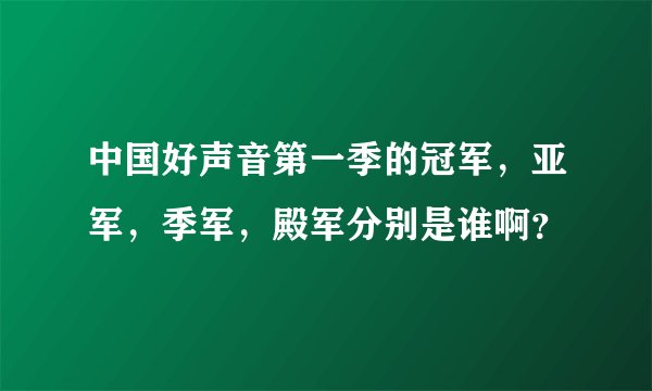 中国好声音第一季的冠军，亚军，季军，殿军分别是谁啊？