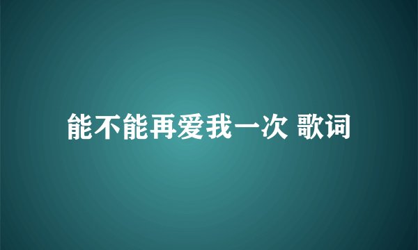 能不能再爱我一次 歌词