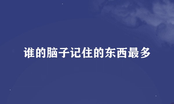 谁的脑子记住的东西最多