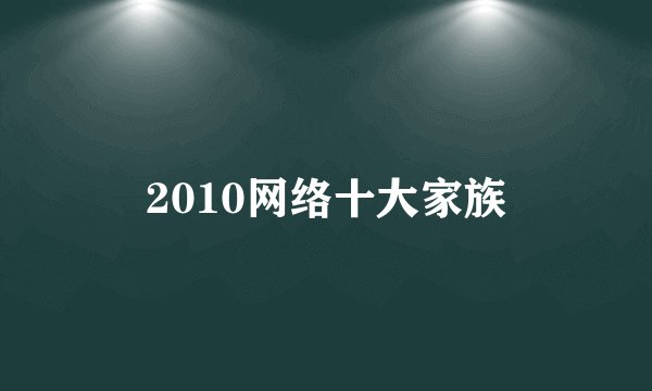2010网络十大家族