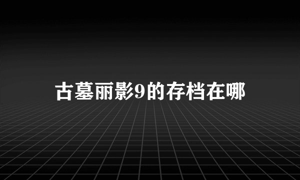 古墓丽影9的存档在哪