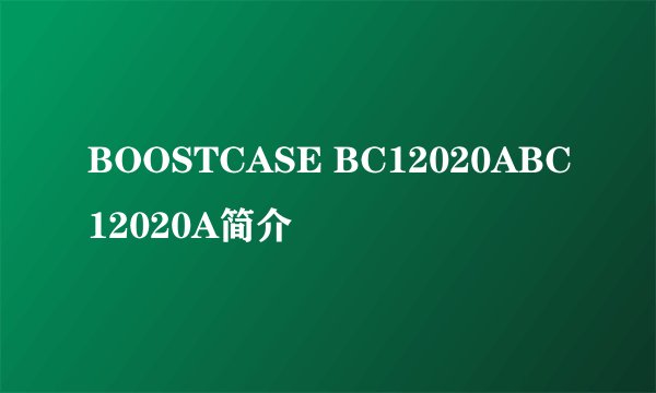 BOOSTCASE BC12020ABC12020A简介