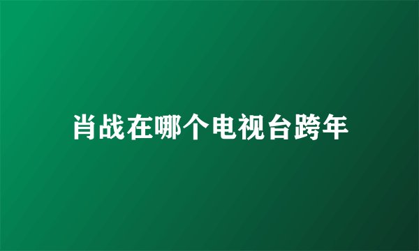 肖战在哪个电视台跨年