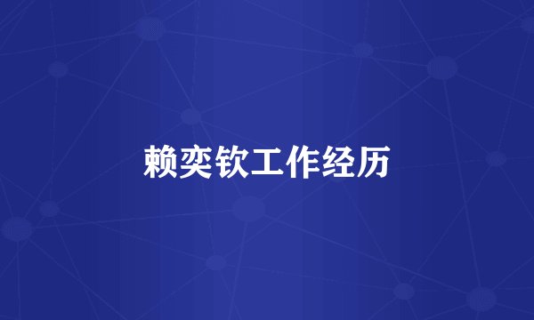 赖奕钦工作经历
