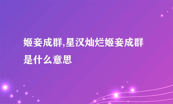 姬妾成群,星汉灿烂姬妾成群是什么意思
