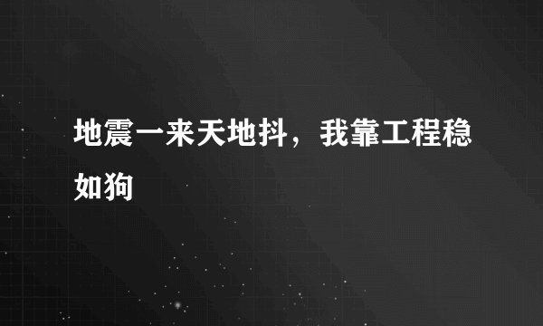 地震一来天地抖，我靠工程稳如狗