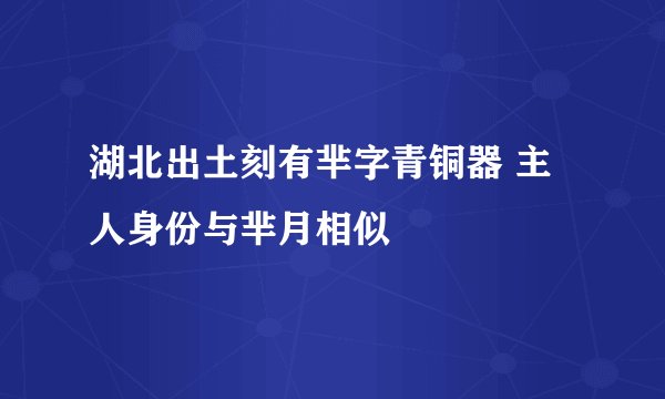 湖北出土刻有芈字青铜器 主人身份与芈月相似