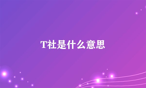T社是什么意思