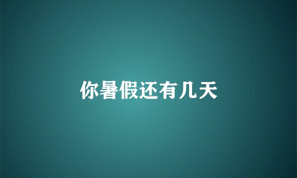 你暑假还有几天