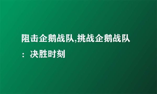 阻击企鹅战队,挑战企鹅战队：决胜时刻