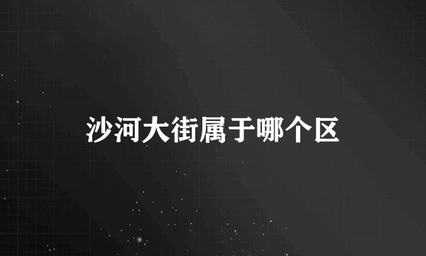 沙河大街属于哪个区