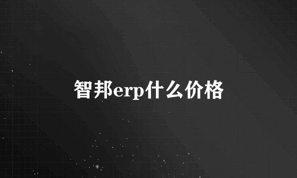 智邦erp什么价格