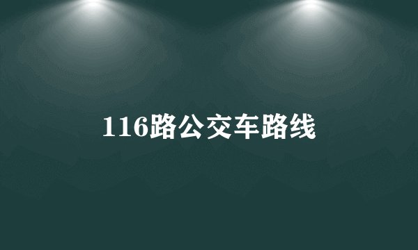 116路公交车路线