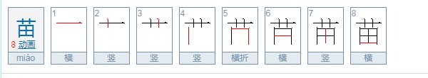 苗加偏旁组成新字有哪些字？