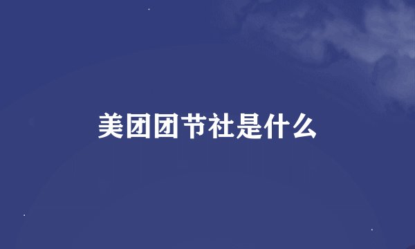 美团团节社是什么