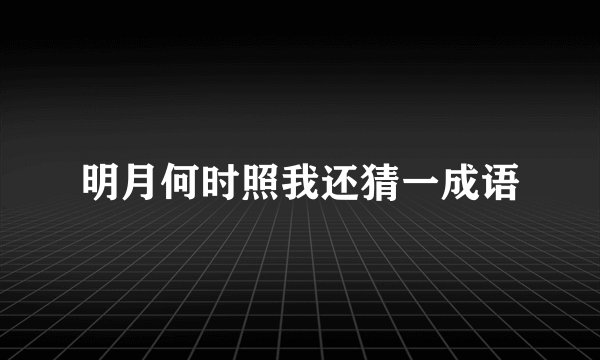 明月何时照我还猜一成语