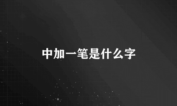 中加一笔是什么字