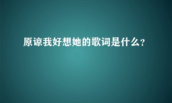 原谅我好想她的歌词是什么？