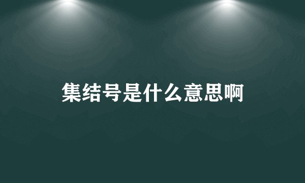 集结号是什么意思啊