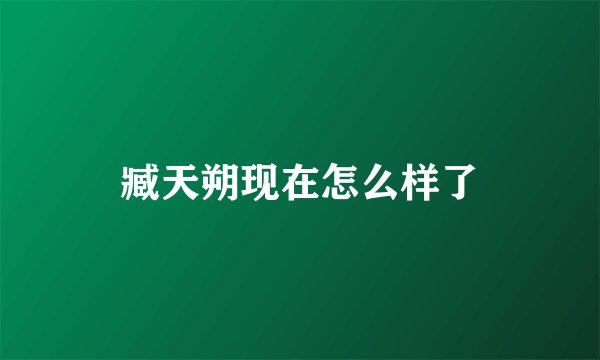 臧天朔现在怎么样了