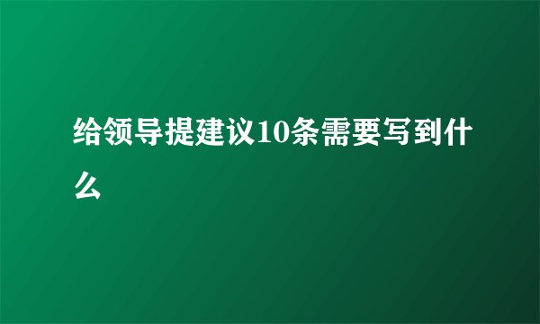 给领导提建议10条需要写到什么