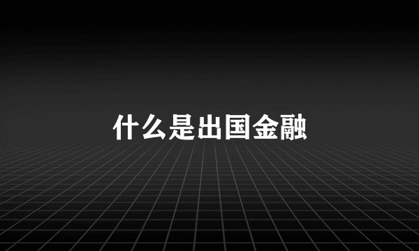 什么是出国金融