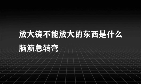 放大镜不能放大的东西是什么脑筋急转弯
