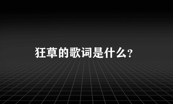 狂草的歌词是什么？