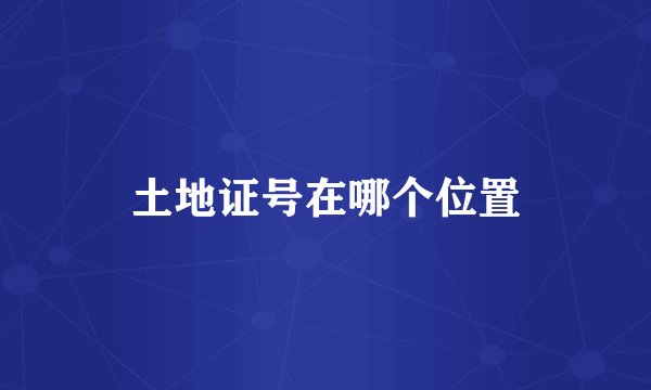 土地证号在哪个位置