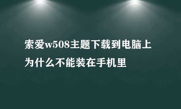 索爱w508主题下载到电脑上为什么不能装在手机里