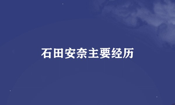 石田安奈主要经历