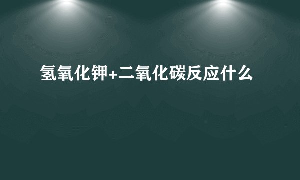 氢氧化钾+二氧化碳反应什么