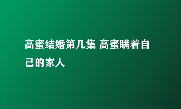 高蜜结婚第几集 高蜜瞒着自己的家人