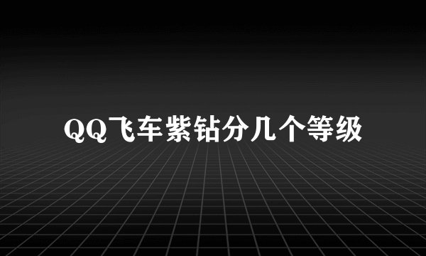 QQ飞车紫钻分几个等级