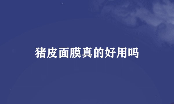 猪皮面膜真的好用吗