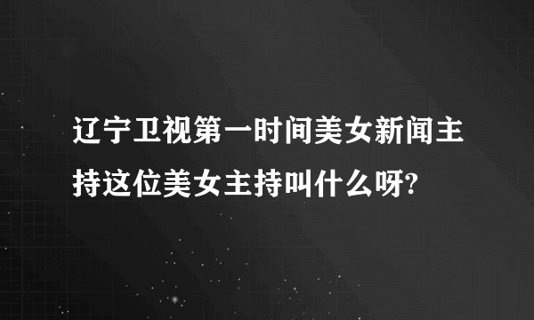 辽宁卫视第一时间美女新闻主持这位美女主持叫什么呀?